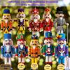 10Pcs Crocheted Nutcracker Ornaments With 2D Flat Wooden Base For Christmas Holiday Party Decoration