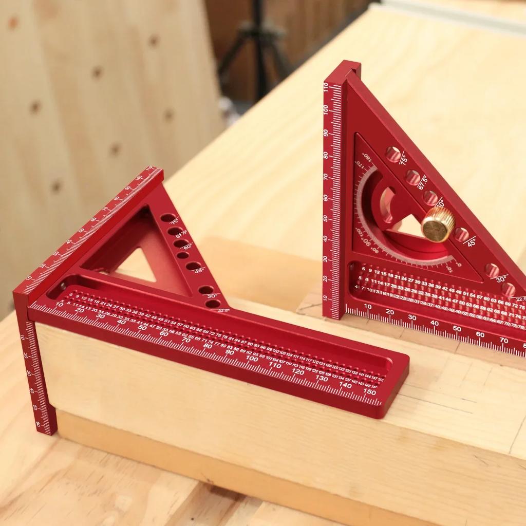 3D Multiple Angles Measuring Ruler Woodworking Square Protractor Triangular Measuring Tool 2-in-1 Carpentry Set Square Set