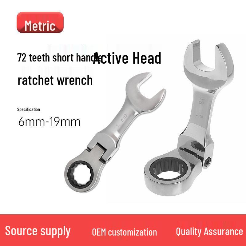 Metric Mini Dual-Use Short Handle Ratchet Wrench for Woodworking