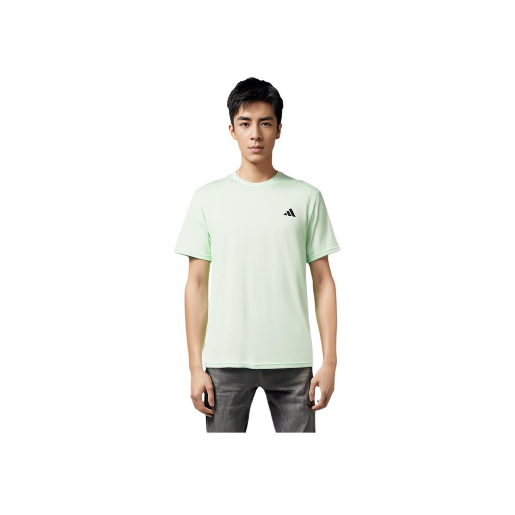 Adidas Solid Color Crew Neck Brand Logo Short Sleeve T-Shirt Men Tops Light-Green IT5396