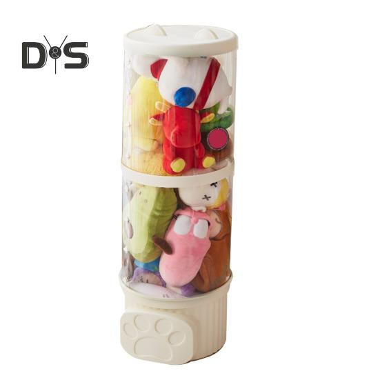 

Трубка для хранения плюшевых игрушек, вертикальный органайзер для плюшевых кукол, прозрачное ведро для игрушек для домашних животных, мягкая детская игрушка Dual Layer белый