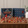 Christmas Party Favors Red Bird Advent Calendar, 24 Unique Miniature Desk Decor Figurines, Tree Hanging Ornaments for Holiday Gifts Calendar