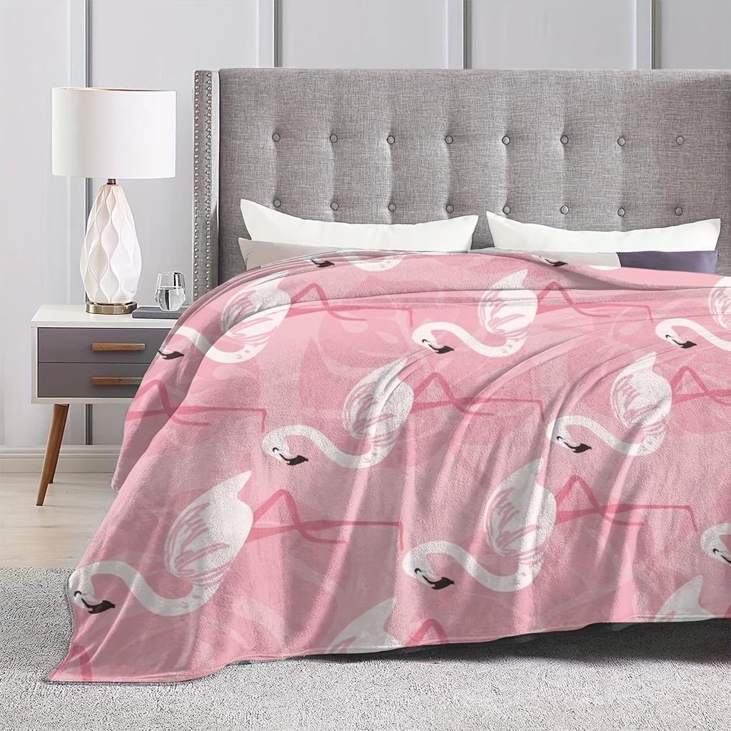 Red Flamingo Flannel Blanket - Super Soft | Perfect Couch/TV Blanket for Home | Ideal Gift for Friends