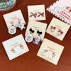 Boucles d'oreilles Stud Festives d'Hiver Dessin Animé Père Noël & Bonhomme de Neige avec Nœud pour Femmes - Bijoux de Fête à Aiguille Argentée