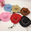 New Pearl Decorated Cowboy Hat Pet Cat Dog Western Cowboy Hat Mini Hat