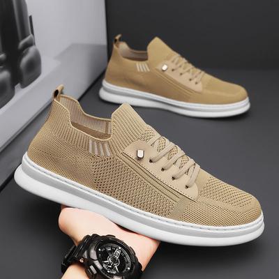 Set of Men's Shoes New Breathable Mesh Shoes Men's Sports Shoes Versatile Non-slip Fly-woven Casual Board Shoes