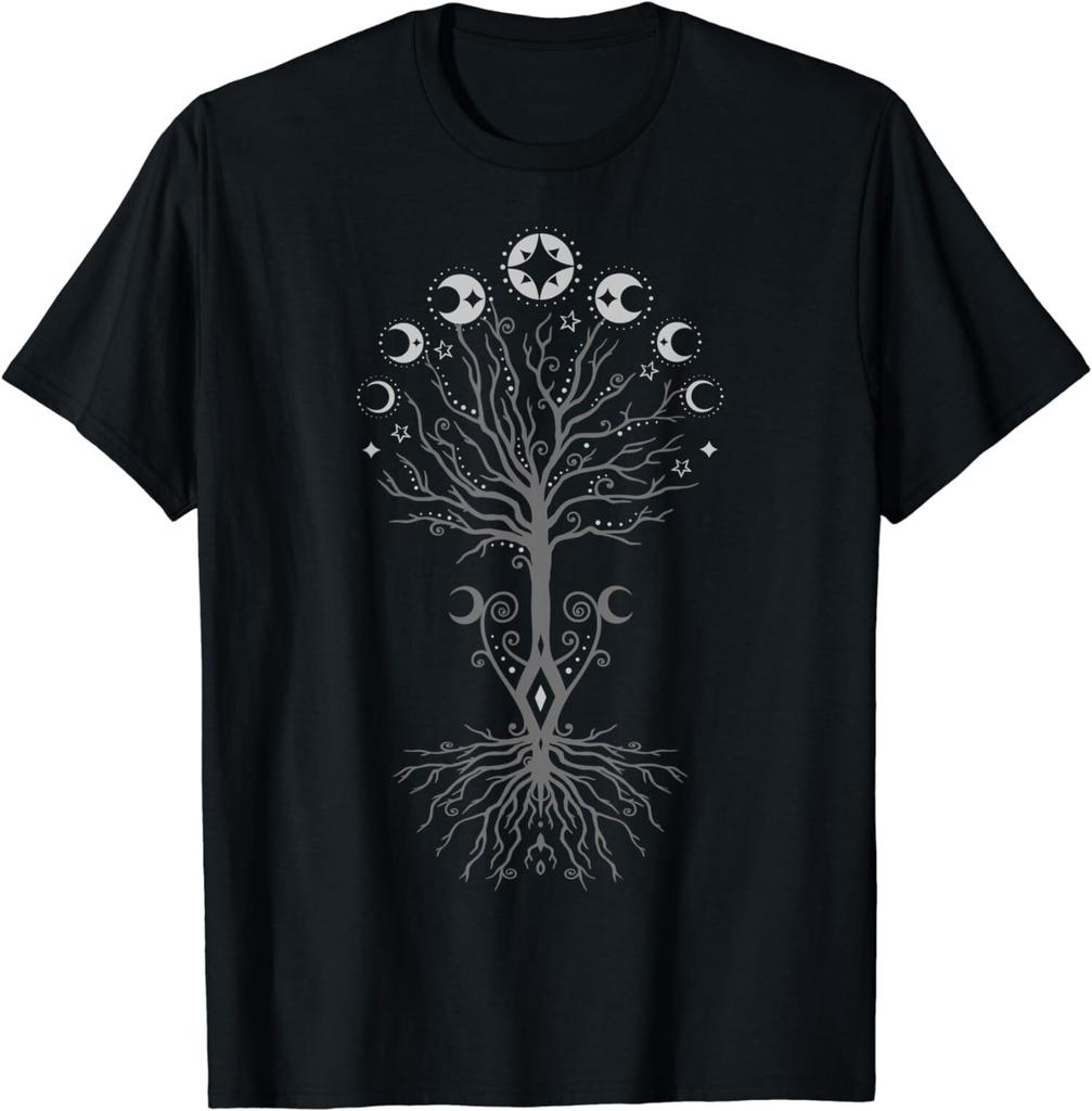 NEW LIMITED Moon Phases Tree Of Life Yggdrasil Viking Pagan Wicca T-Shirt