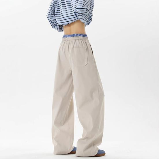 Men's Casual Baggy Pants Drawstring Waist Trousers with Cartoon Dachshund Embroidery Loose Fit Streetwear Pants for Vacation Travel School