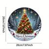 Christmas Tree Metal Sign Round Iron Wall Art Home Kitchen Living Room Garden Decor