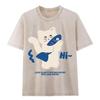 2026 Summer American Retro Men’s Washed Short Sleeve T-shirt - Trendy Loose Fit with Vintage Print