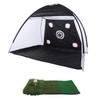 Swing Net with Practice Mat Polyester Hitting Aid Net with Balls for Backyard Indoor Outdoor Driving Chipping Training