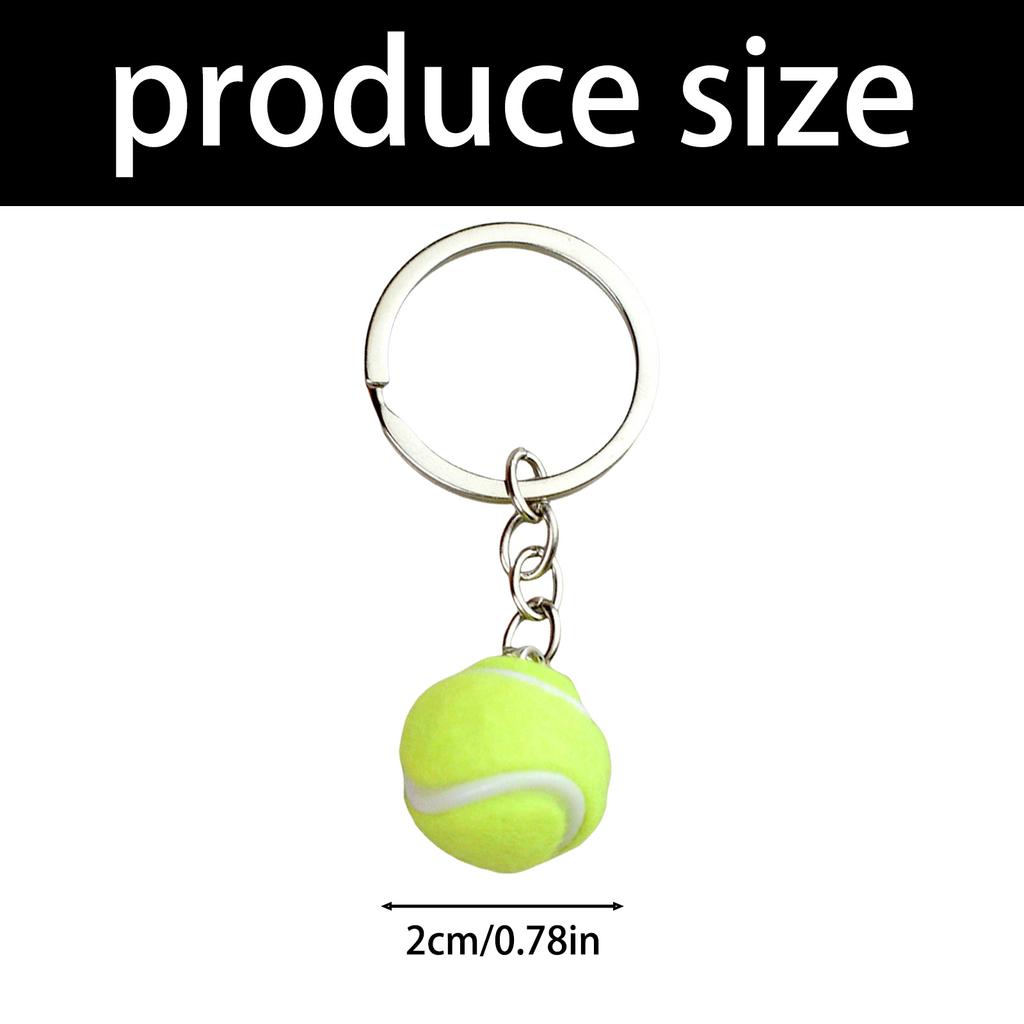 Realistic Tennis Keychain Accessory For Sports Fan Lightweight Portable Design Alloy Materials Keyring Creative Gift
