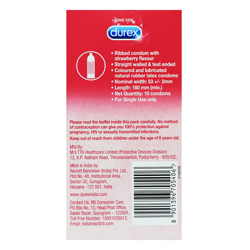 Condoms with Wild Berry Flavor (10 Pieces), Condoms Wild Berry, Durex
