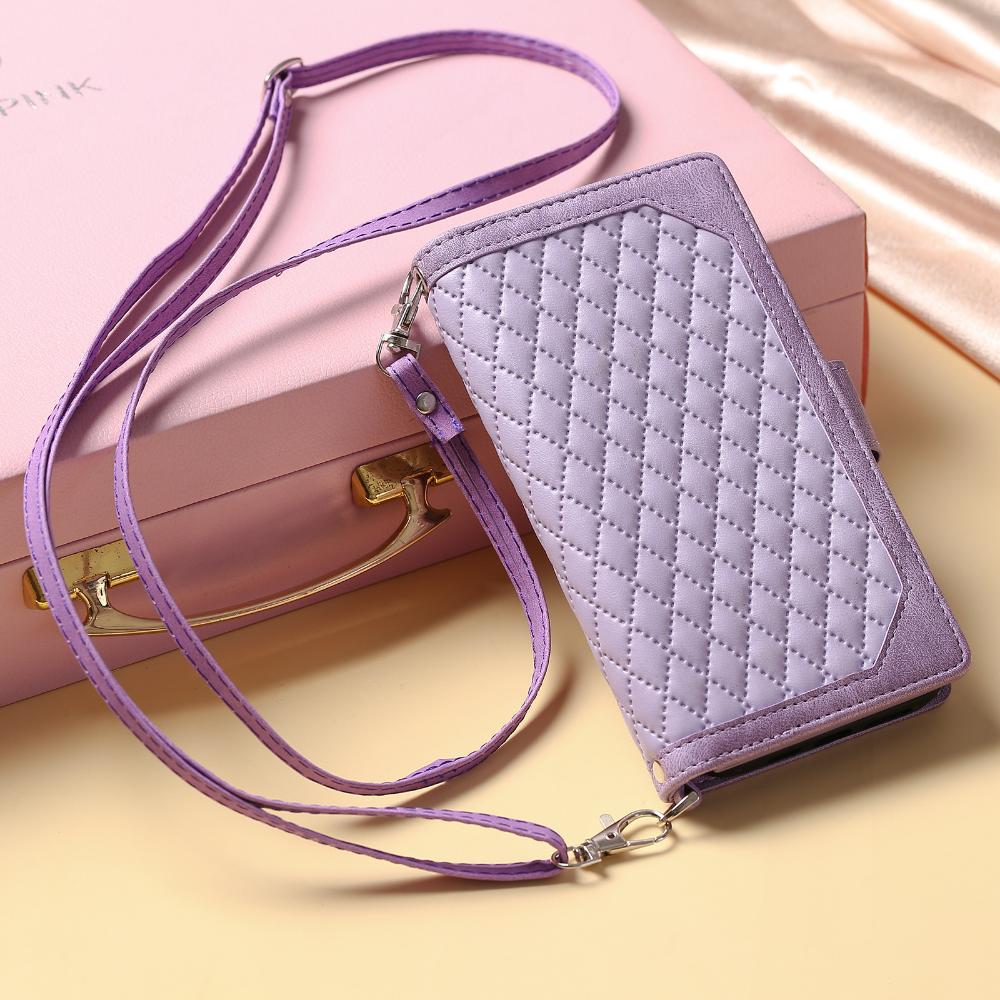 Luxuriöse Lederhülle mit Reißverschluss für iPhone 14 13 12 11 Pro XS Max X XR 7 8 Plus SE 2 3 Kartensteckplatzhalter Crossbody Wallet Handyhülle