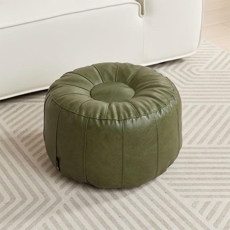 Unstuffed Moroccan Faux Leather Footstool Cove  Meditation Pouf Toys Old Clothes Storage Bag Bay Window Tatami Cushion Cover