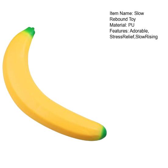 Banana Slow-Rising Squeeze Toy Soft PU Fidget for Stress Relief Cute Fruit-Shaped Decompression Gadget for Kids Adults
