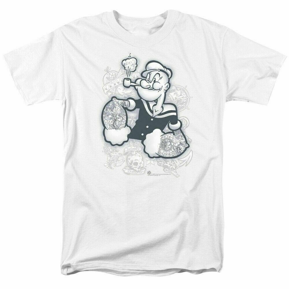 26 Popeye Tattooed T Shirt Licensed Comic Book Cartoon Tee White Unisex T-Shirt XL