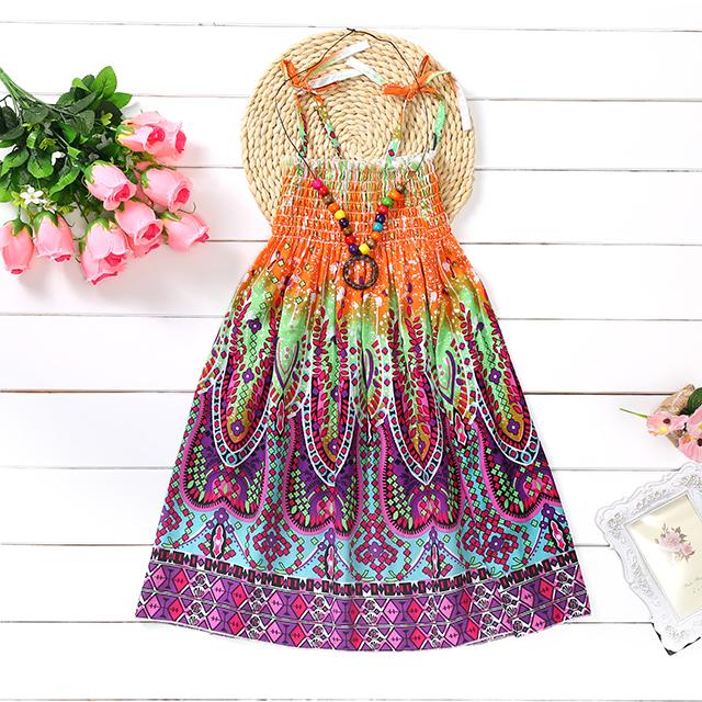 Rochie de vară cu flori pentru fete, cu bretele, volane, stil boem, rochii de prințesă de plajă pentru îmbrăcăminte fete 2 6 8 12 ani