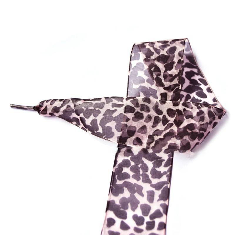 Leopard Lace Shoelaces Leopard Print Shoe Laces Fashion Shoe Accessories Decorative Laces for Sneakers Boots One Pair