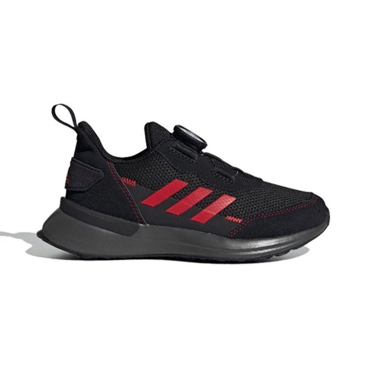 adidas Rapidarun Boa Amortiguación Caña Baja Zapatillas de Running para Niños Negro Rojo Niños de 3 a 7 Años FU7314