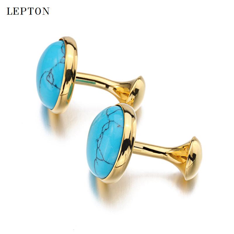 High-End Gem Cufflinks Men'S Turquoise French Shirt Exquisite Business French Shirt Cufflinks Formulated