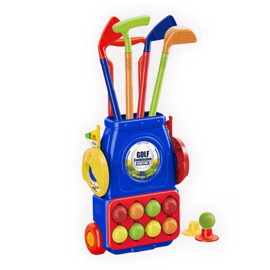 Kids Golf Club Set with Drawbar Cart Plastic Golf Set for Boys Girls