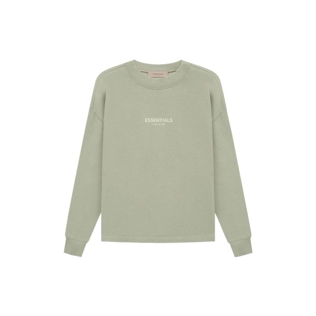 Fear of God Essentials Ss22 Relaxed Crewneck Seafoam Solid Color Crew Neck Pullover Long Sleeve Sweatshirt Men Seafoam Green FOG-SS22-145