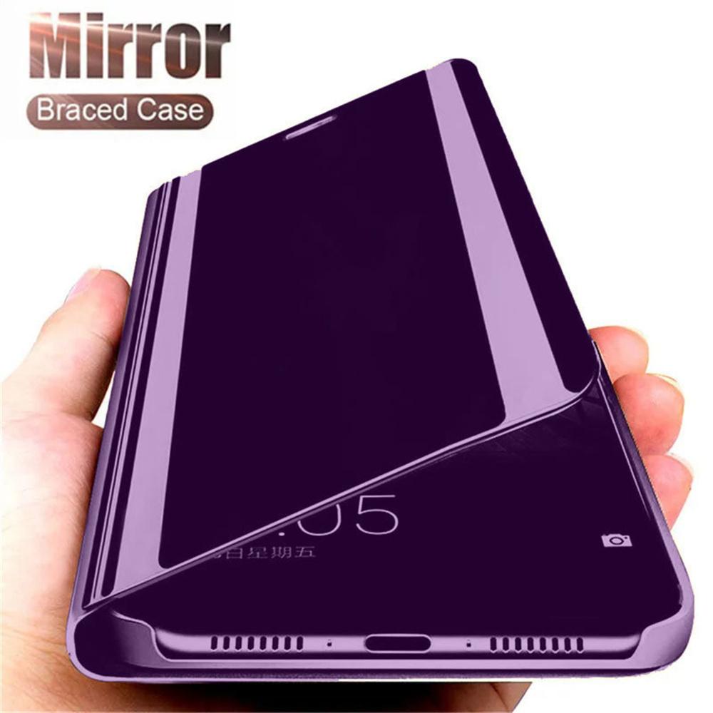 Mirror Flip Stand Phone Case For Poco X7 X6 X5 X4 X3 Pro NFC Screen Protector Cases For Poco F6 F5 M6 M4 M3 Pro M5S Back Cover
