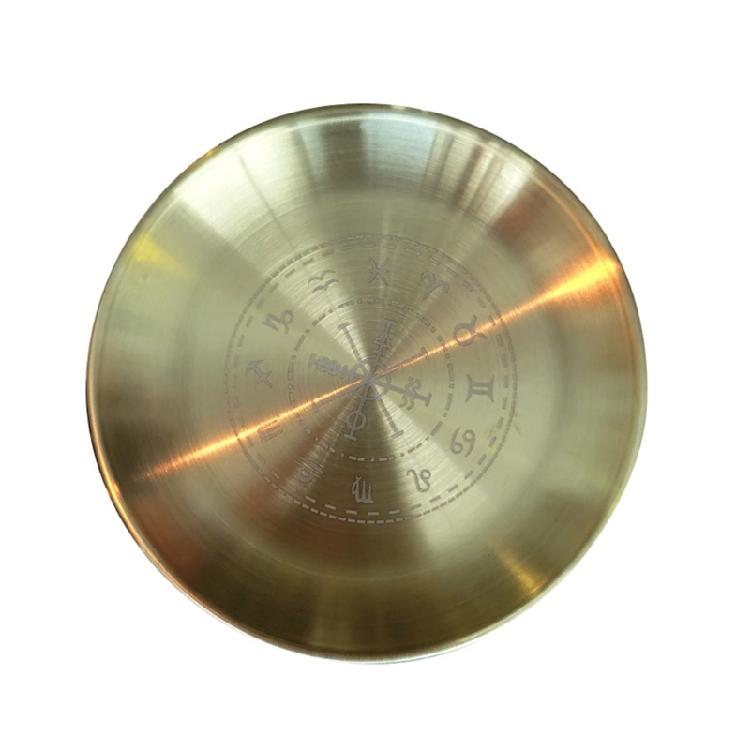 Pentagram Altar Ritual Burning Candle Holder Plate Stainless Steel Flat Bowl