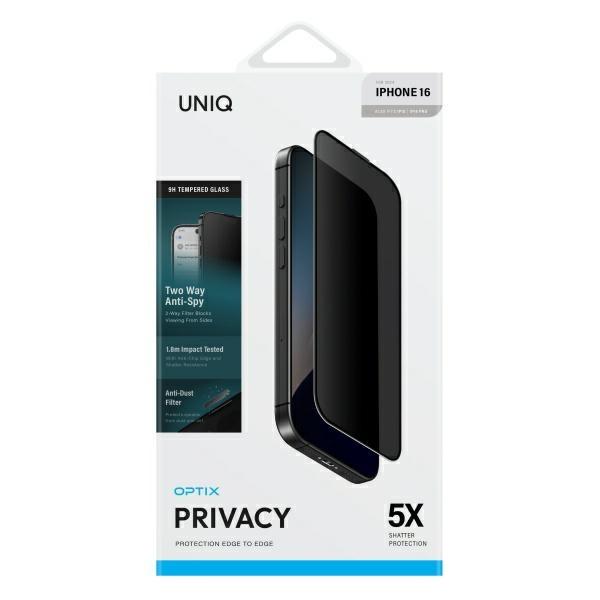 Uniq Optix Privacy Iphone 16 / 15 / 14   Pro 6.1 Prywatyzujące Szkło Hartowane Z Aplikatorem