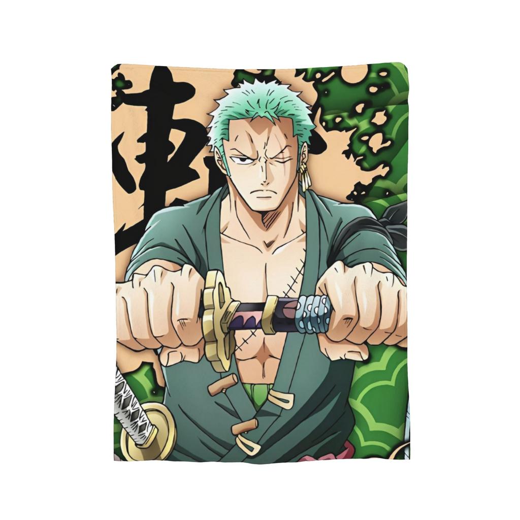 Luffy Anime Manga Coral Fleece Plush Throw Blanket Zoro Blanket for Home Couch Super Warm Bedding Throws,