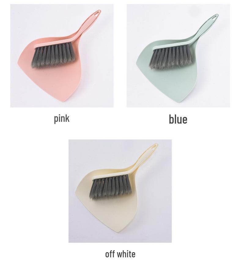 Compact Broom & Dustpan Set, Desktop Sweeper for Hair & Dust, Small Plastic Cleaning Tools