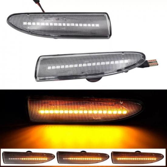 2x For JAGUAR X-TYPE 2002-2008 LED Sequential Side Marker Light Turn Signal