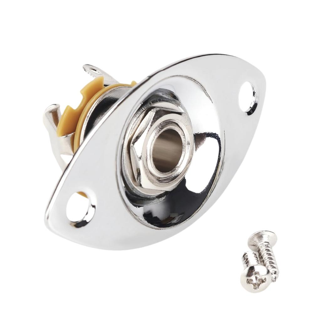 Miwayer Square/Boat Style/Oval Metal 1/4Inch Output Jack Plate Input Jack Socket w/Screws /for Electric Guitar Replacement Parts