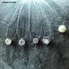 5 Kleuren Schitterende Zirconia Ketting Onzichtbare Transparante Vislijn Eenvoudige Hanger Ketting Sieraden Voor Vrouwen Parelsieraden