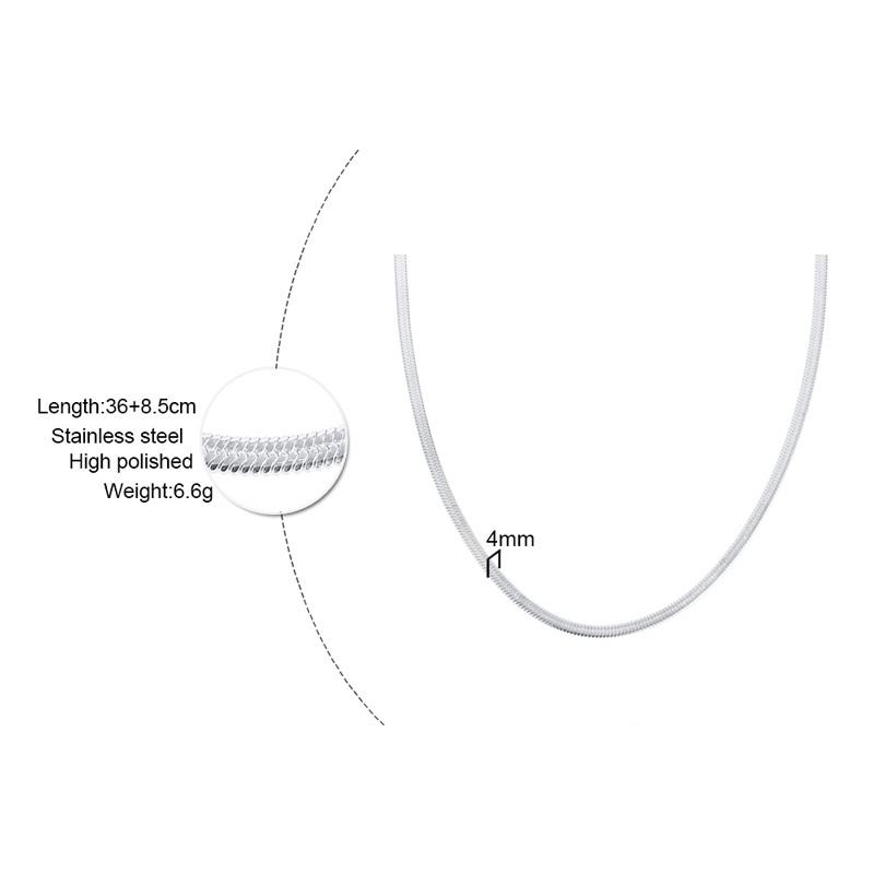 3-5mm Dames Visgraat Ketting, Roestvrij Staal Zilverkleurig Sleutelbeen Ketting Choker Collier