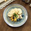 Retro Ice Crack Glaze Plate Ceramic Plate Characteristic High Value Dish Plate Household Round Salad Plate Breakfast Plate Tableware