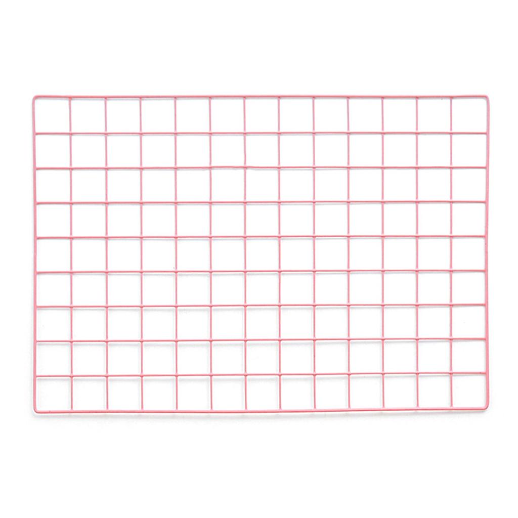 DIY Grid Photo Iron Frame Wall Shelf Wall Mounted Mesh Display Panel Wall Art Display Organizer
