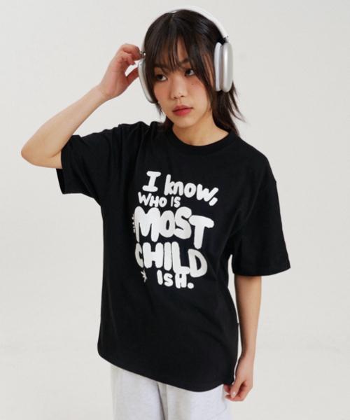 The Paco Typo Boxy Tee Black Black/L