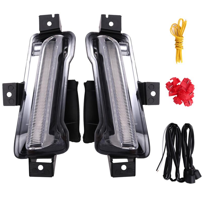 AUTO White Daytime Running Light Yellow Turn Signal Fog Lights For Chevy Camaro ZL1 RS 1LT 2016 2017 2018