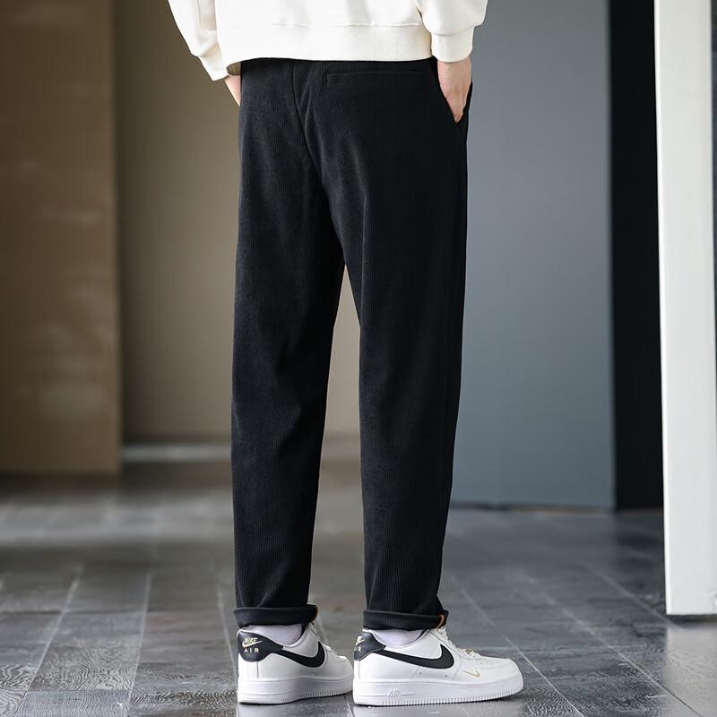 FAPAI Men's Thickened Warm Straight Fit Casual Pants