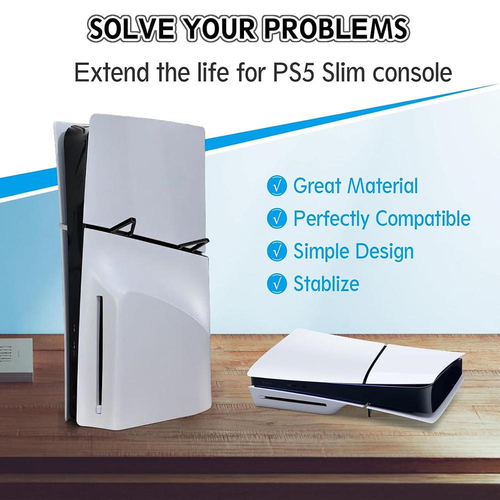 PS5 İnce/Pro Diskli Sürüm için Yatay Stand Şeffaf Akrilik Tutucu Braket PS5 İnce Oyun Aksesuarları için Depolama Standı
