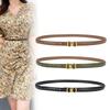 New Genuine Leather Thin Belt Women's Decorative Dress Jeans Fashionable and Versatile Thin Belt Retro Style Trousers