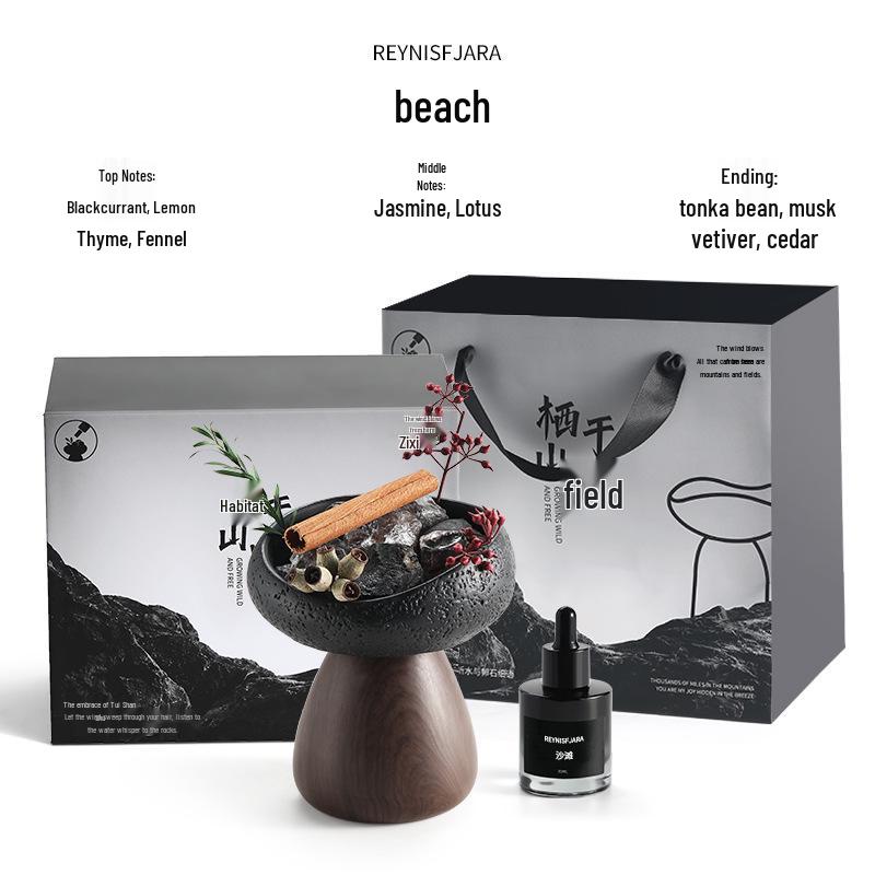 Aroma Stone Essential Oil Diffuser Gift Box - Long-Lasting Indoor Air Freshener & Hotel Ornament with Customizable Fragrance 