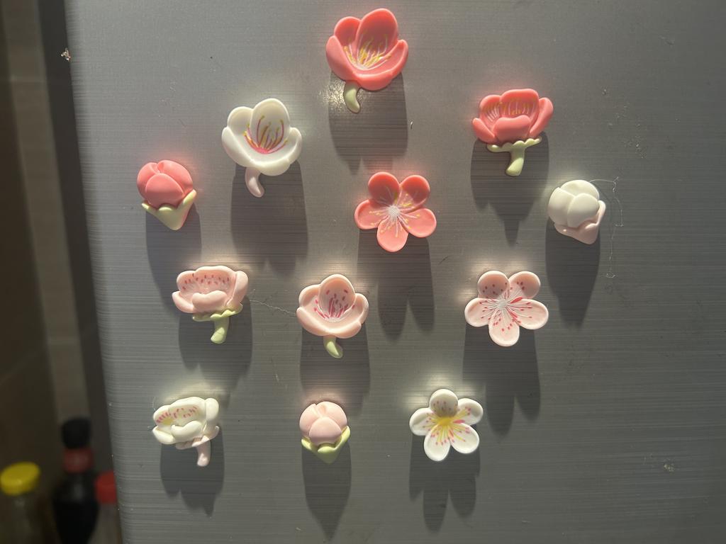 12PCS DIY Refrigerator Magnet Peach BlossomCherry Magnets Nordic Personalized Home Decor Whiteboard Po Message Board Home