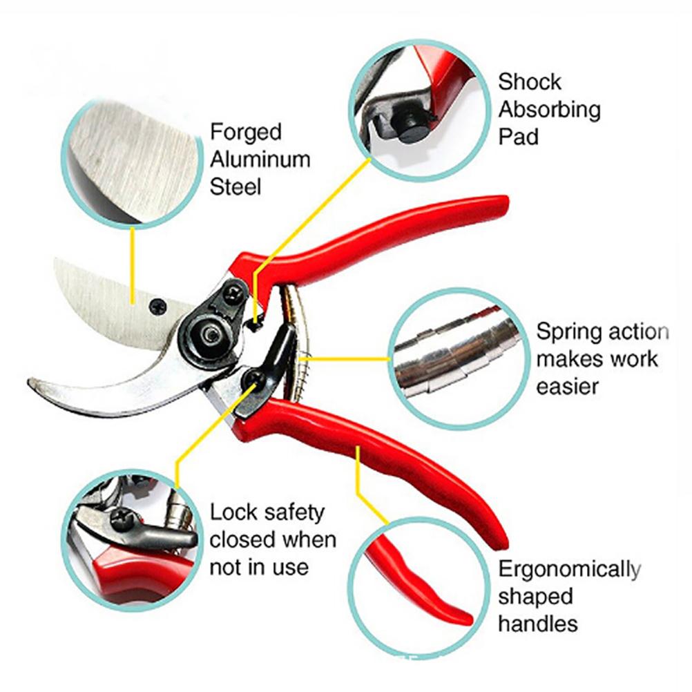Red Multi Function Garden Pruning Shears Hand Secateurs