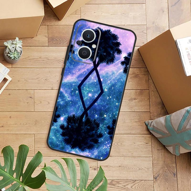 Stars Space Palm Trees Phone Case For OPPO Reno 14 13 12 11 F 10 Pro 8T 7 8 Lite OPPO Find X8 X6 X5 X9 Pro Cover