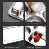 304 Stainless Steel Square Divided Lunch Tray with Lid