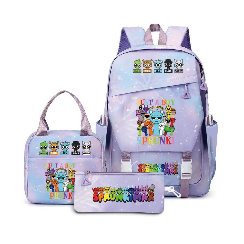 Sprunki Music Rhythm Box School Bag Game Backpack Junior High School Student Leisure Bag Travel Bag D