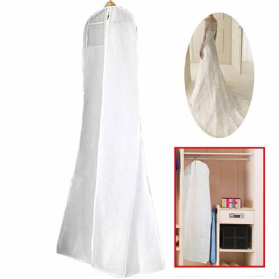 Capa de Poeira para Vestido de Casamento, Saco de Armazenamento para Vestido de Noite, Não Tecido Respirável, Zíper Resistente,